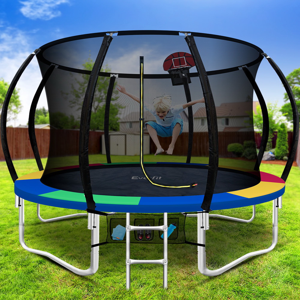 Everfit 10FT Trampoline Round Trampolines Kids Enclosure Safety Net Pad ...