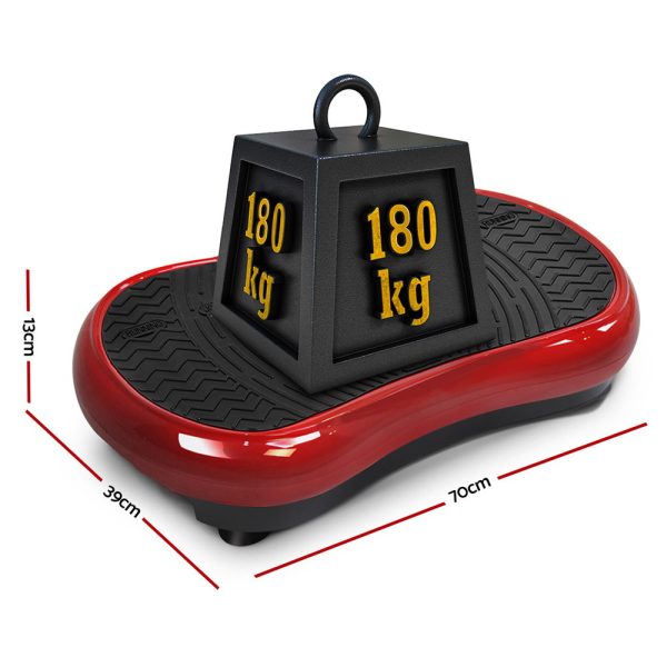 Everfit Vibration Machine Platform Resistance Rope Home Fitness Dark Red - Image 2