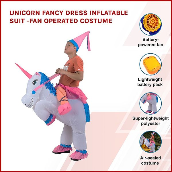 UNICORN Fancy Dress Inflatable Suit -Fan Operated Costume - Image 3